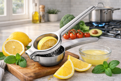 Beluvora® Stainless Steel Lemon Squeezer Manual Citrus Juicer Heavy Duty Lime Press Hand Juicer Kitchen Tool