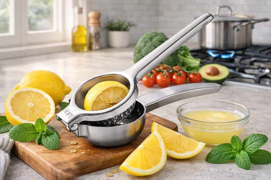 Beluvora® Stainless Steel Lemon Squeezer Manual Citrus Juicer Heavy Duty Lime Press Hand Juicer Kitchen Tool