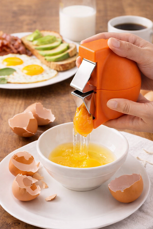 Beluvora® Stainless Steel Egg Cracker & Egg White Separator, Multifunctional Egg Opener Kitchen Tool for Baking, Cooking & Breakfast